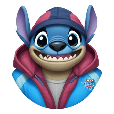 Disneys Stitch wearing an avalanche jersey  sticker