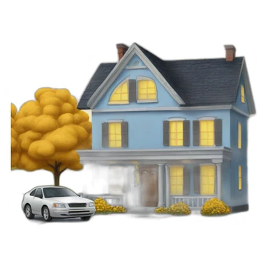 Maison dans voiture sticker