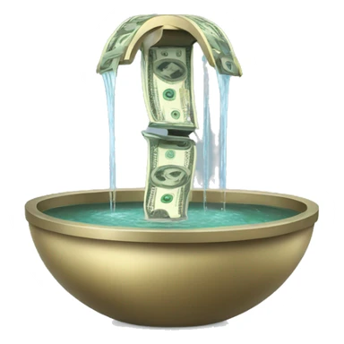 A money fountain sticker