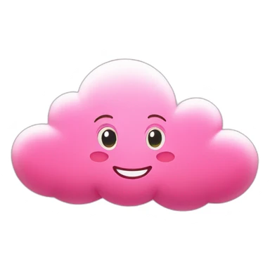 Pink Valentine cloud with hearts and happy face sticker