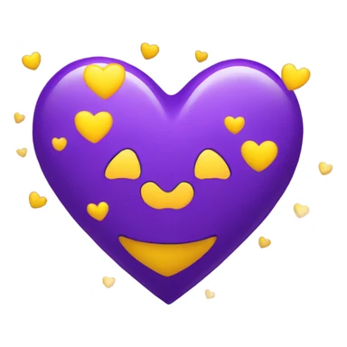 Purple and yellow heart sticker