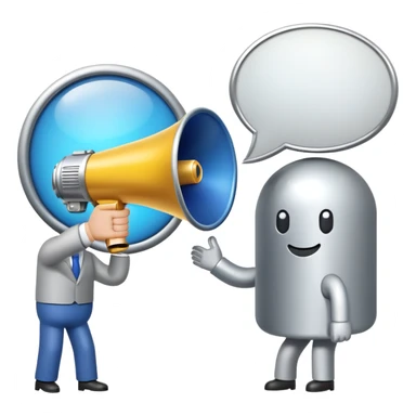 An icon featuring a megaphone, a billboard, and a handshake, symbolizing advertising and public relations. The design includes a speech bubble and media icons, representing communication and brand messaging. Transparent background highlights the influence of PR and marketing strategies. sticker