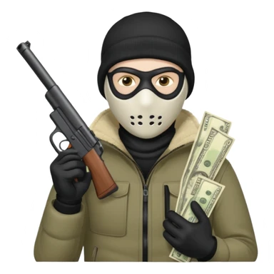can u do a white guy in a ski mask holding a gun and money sticker