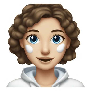 White Skin care on white freackles skin of a brunett blue eyed girl using skin care products  sticker