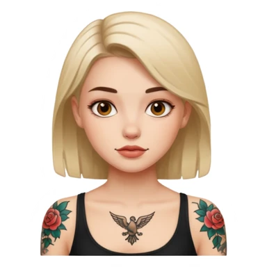 Girl with tattoo sticker