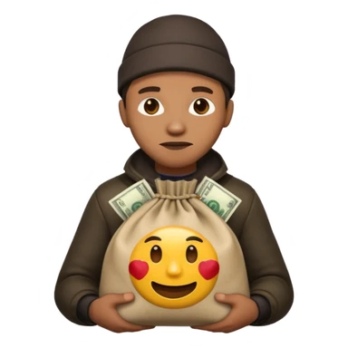 Ladrão com saco de dinheiro emoji eveito Mandelaa sticker