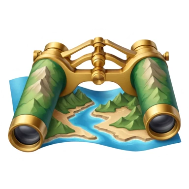 map with binoculars sticker