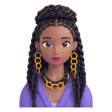black box braids with decorative rings sticker
