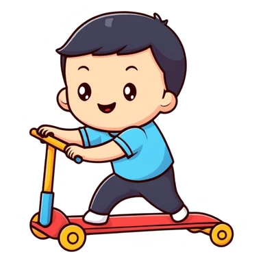 cute child playing sticker