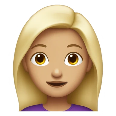 Blonde girl with eggplant sticker