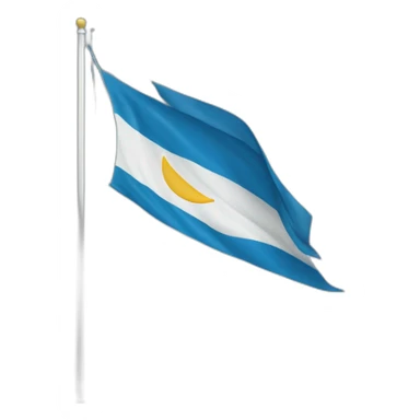 drapeau bleu clair avec une lune et une étoile blanche sticker