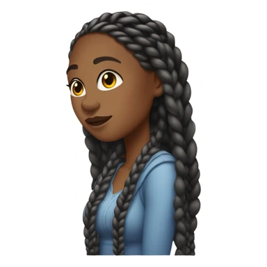 black woman with box braids sticker