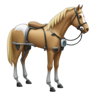 horse on robot jockey sticker