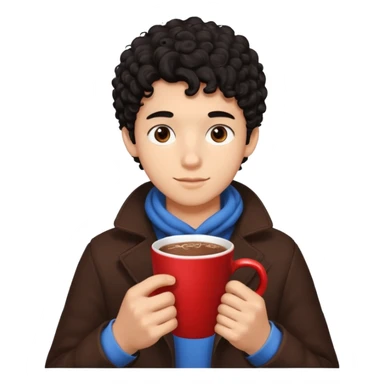 Un homme de 16 ans aux cheveux noirs bouclés avec une couleur de peau, couleur, chocolat chaud, tout skinny  sticker