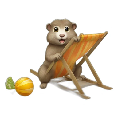 marmote en vacance a la plage sticker
