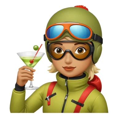 Skier martini sticker