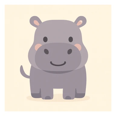 Flat design style hippopotamus sticker