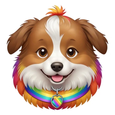 Dog with an gay sticker