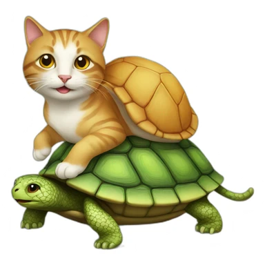cat on a turtle sticker