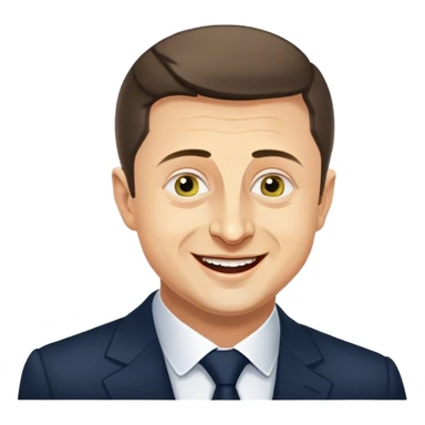 photorealistic Vladimir Zelensky is delighted sticker