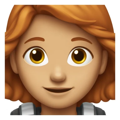 smiling girl with auburn hair sticker