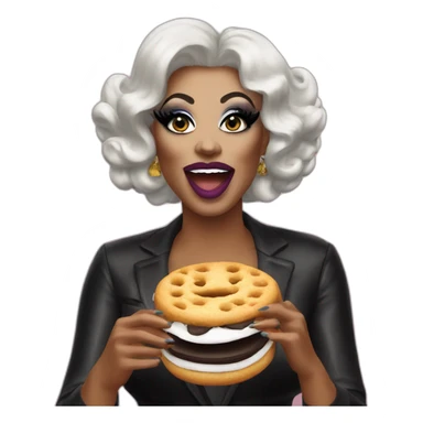 A drag queen eating deep fried Oreos  sticker