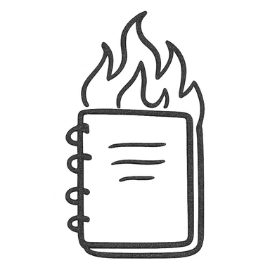 burning notebook sticker
