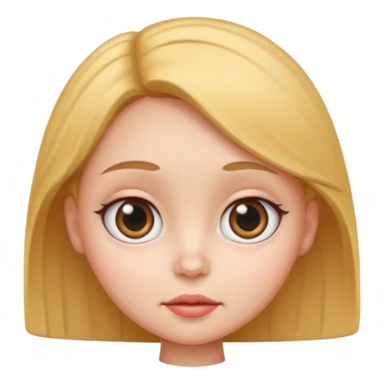 very big head and small body female cartoon sticker