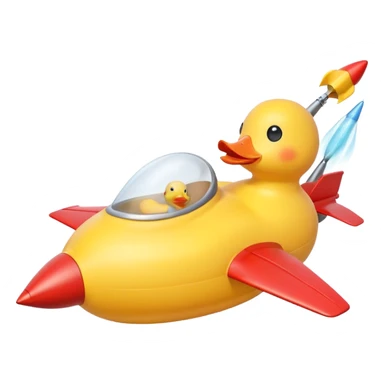 Rubber duck with a rocket launcher sticker