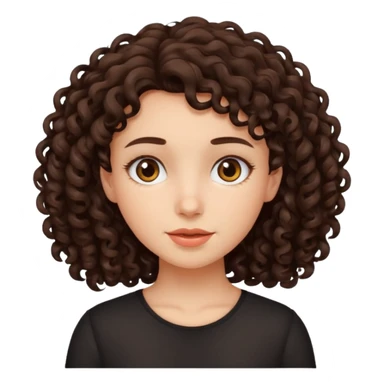 Dark brown Curly hair girl sticker