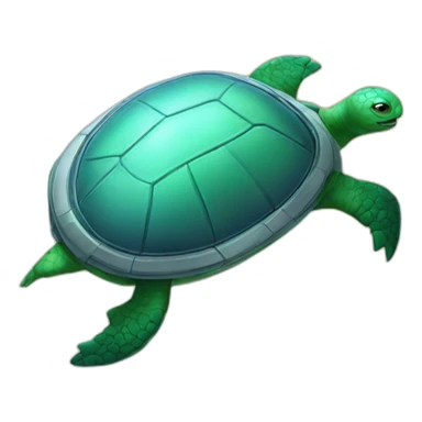 Alien spaceship turtle sticker
