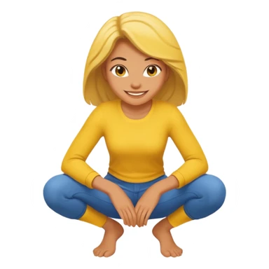 yellow woman crouching sticker