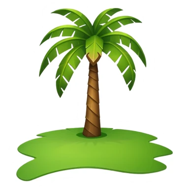 Palm Tree: flat body toony leafs flat floor sticker