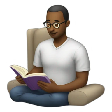 man reading a self help book sticker