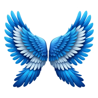 angel wings, stylized blue feathers sticker