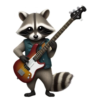 raccoon playing bass guitar sticker