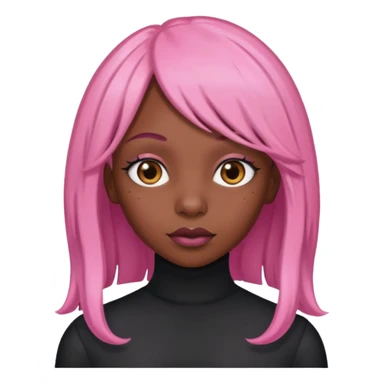 Black girl with long pink wig sticker