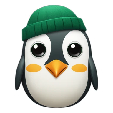 penguin wearing a dark green scottish bunnet sticker