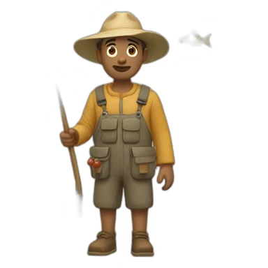 Homme qui pêche sticker