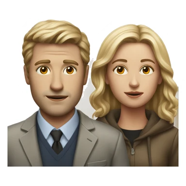 White man and woman at an art gallery  sticker