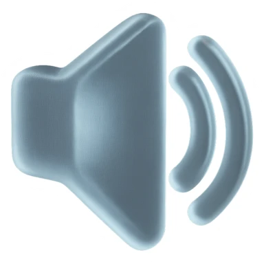 sound icon with a smooth, liquid glass finish, Apple icon style sticker