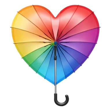 heart with rainbow gradient and umbrella sticker