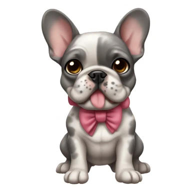 Merle French bulldog with bow  sticker