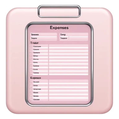 Light Pale Pink household Expenses tracker Documents sticker