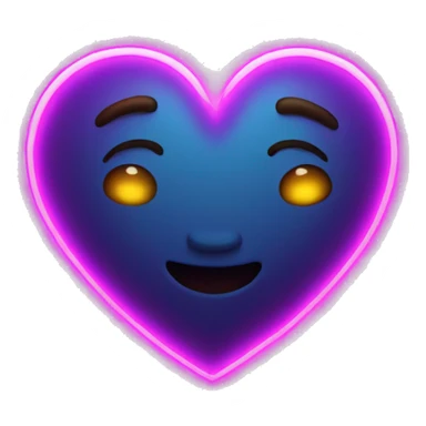 neon glowing heart sticker