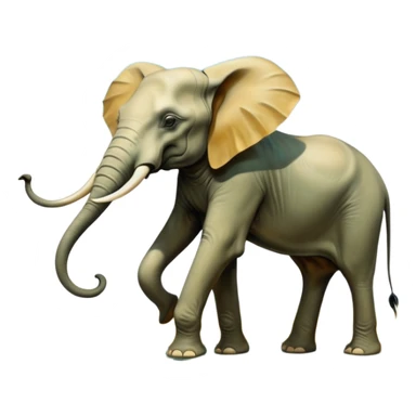 aesthetic brilliant divine lighting, oil paint - mystical elephants from Salvador Dali's paintings with long legs like insects sticker