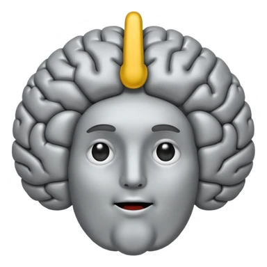 Brain flashing a peace sign sticker