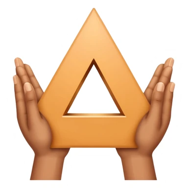 Similar to the heart hands emoji, this emoji should show a triangle created by the fingers of the hands where the two thumbs form the first side of the triangle and the remaining four fingers of each hand create one side each sticker