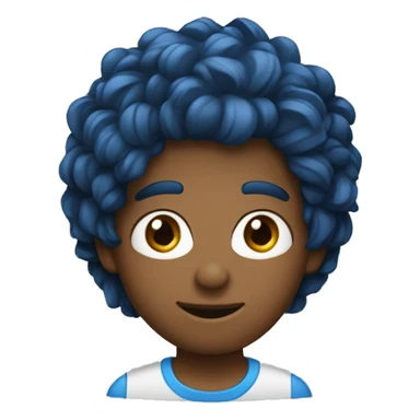 Um jovem pardo de cabelo cacheado com óculos azul sticker