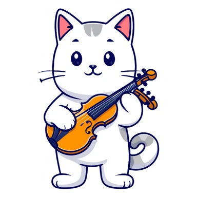Cat whit violin sticker